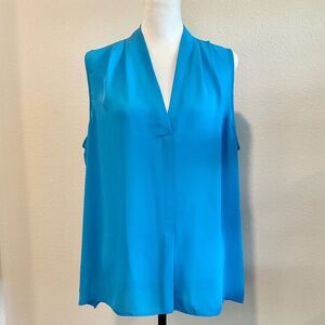 LAUNDRY by Shelli Segal Blue Sleeveless Blouse Size Extra Large